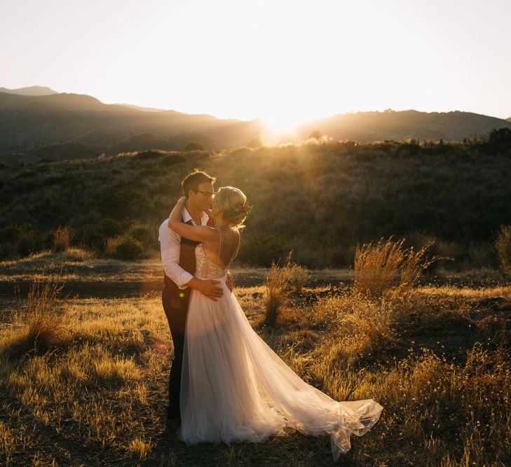 Bride in Catherine Deane 'Freya' Gown | Groom in Reiss Suit | Jewel Coloured Spanish Wedding Planned & Styled by Rachel Rose Weddings | Anna Gazda Photography