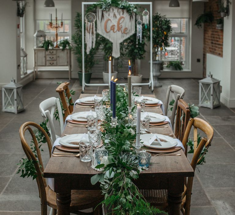 Macrame & Feathers For A Boho Wedding At The Kedleston Derby With Succulents & Foliage Details And Images By Magda K Photography