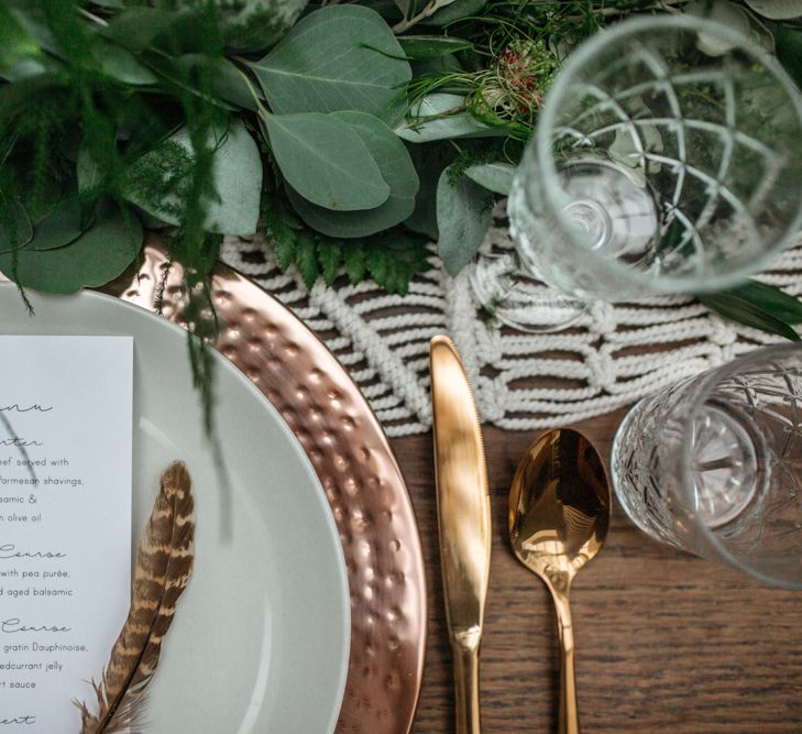 Macrame & Feathers For A Boho Wedding At The Kedleston Derby With Succulents & Foliage Details And Images By Magda K Photography