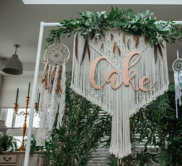 Macrame & Feathers For A Boho Wedding At The Kedleston Derby With Succulents & Foliage Details And Images By Magda K Photography