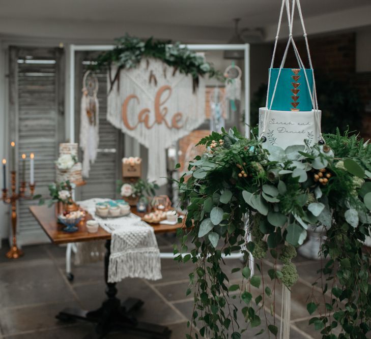 Macrame & Feathers For A Boho Wedding At The Kedleston Derby With Succulents & Foliage Details And Images By Magda K Photography