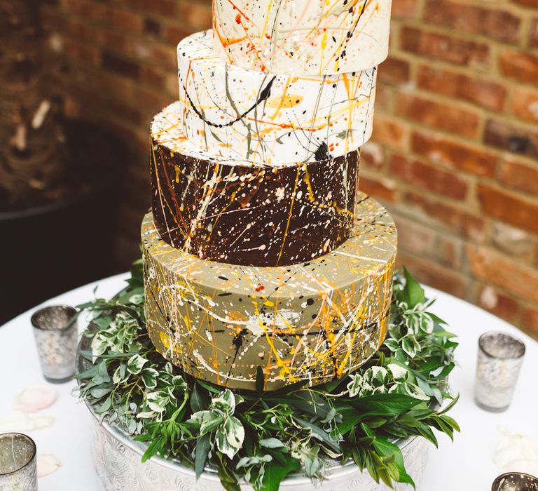 Chocolate Wedding Cake With Speckle Icing