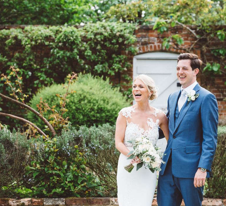 Elegant Pastel Wedding Northbrook Park Rose & Peony Floral Arrangements & Bride In Illusion Lace Dress By Pronovias & Images From Hollie Carlin Photography