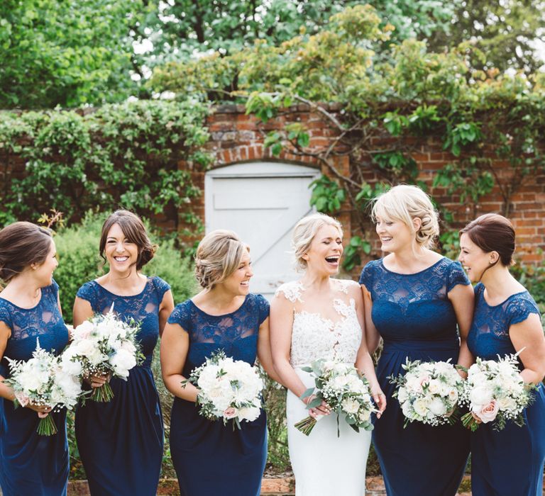 Bridesmaids In Navy Dresses