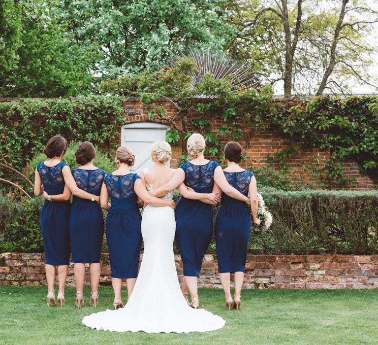 Bridesmaids In Navy Dresses