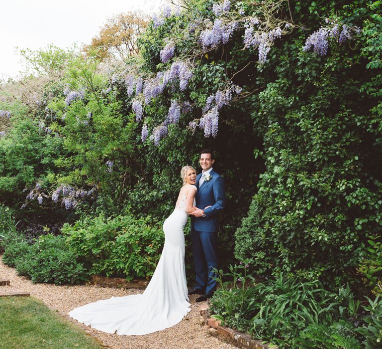 Elegant Pastel Wedding Northbrook Park Rose & Peony Floral Arrangements & Bride In Illusion Lace Dress By Pronovias & Images From Hollie Carlin Photography