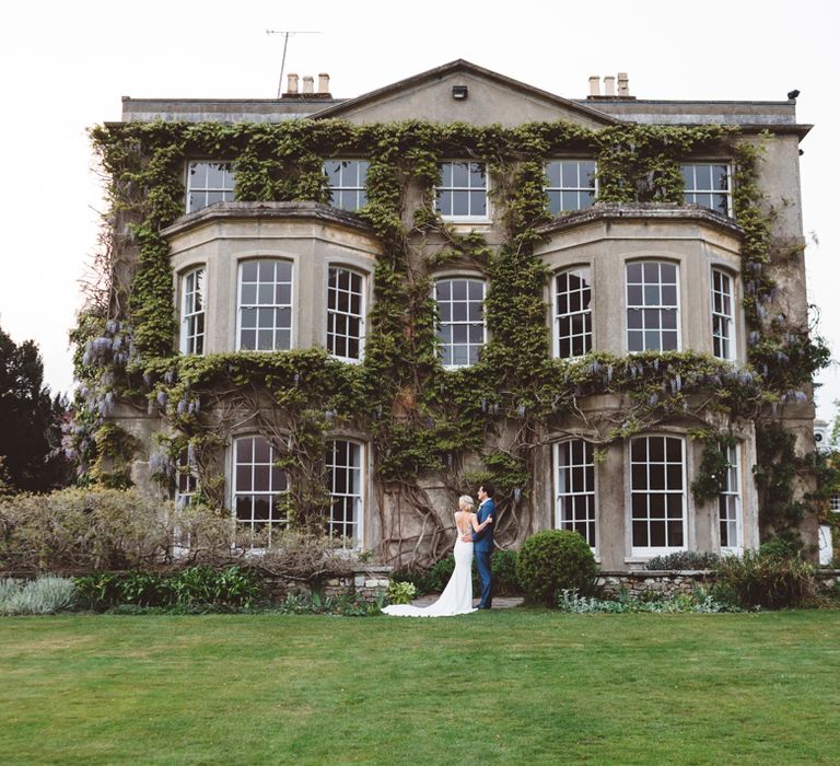 Elegant Pastel Wedding Northbrook Park Rose & Peony Floral Arrangements & Bride In Illusion Lace Dress By Pronovias & Images From Hollie Carlin Photography