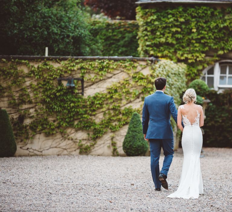 Elegant Pastel Wedding Northbrook Park Rose & Peony Floral Arrangements & Bride In Illusion Lace Dress By Pronovias & Images From Hollie Carlin Photography