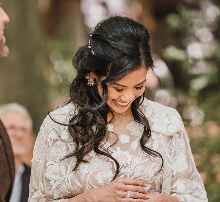 Bride In Hermione De Paula Wedding Dress