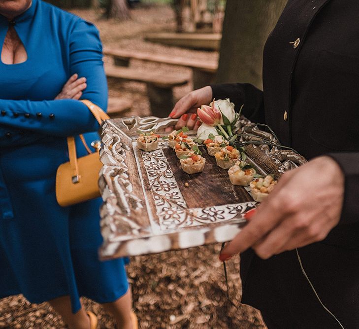 Woodland Wedding With Bride In Hermione De Paula & Reformation Silk Evening Dress With Groom In Tweed Hugo Boss & Images By Jason Mark Harris