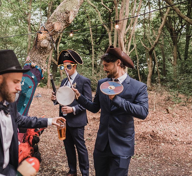 Woodland Wedding With Bride In Hermione De Paula & Reformation Silk Evening Dress With Groom In Tweed Hugo Boss & Images By Jason Mark Harris