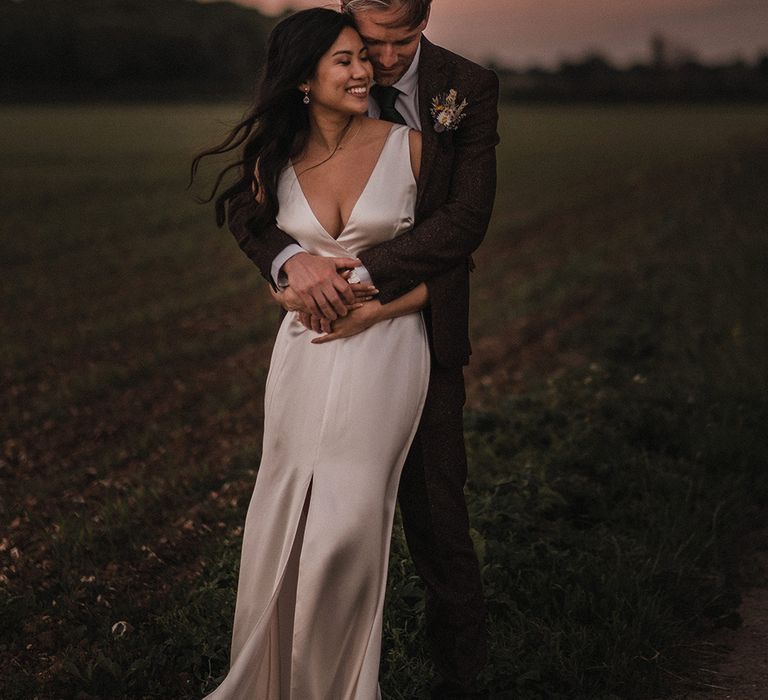 Bride In Reformation Wedding Dress