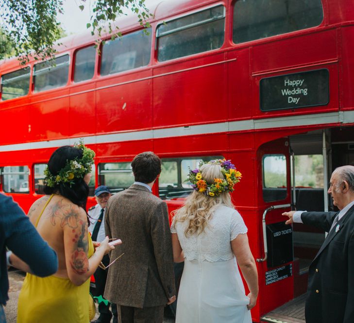 London Bus | Bright DIY Back Garden Wedding | Lisa Webb Photography