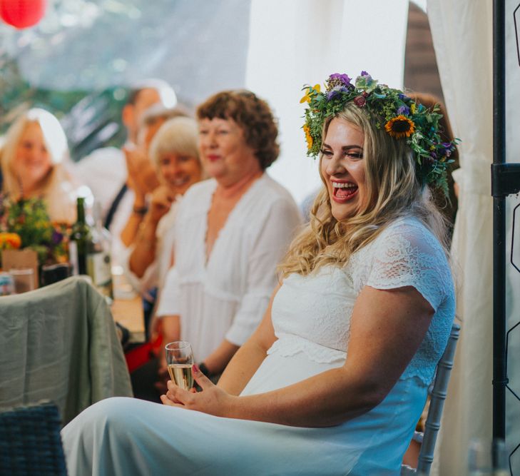 Bride in ASOS Wedding Dress | Bright DIY Back Garden Wedding | Lisa Webb Photography | Bright DIY Back Garden Wedding | Lisa Webb Photography