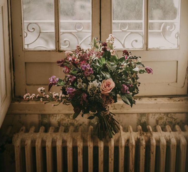 Rustic Wedding Bouquet In Pinks & Greens