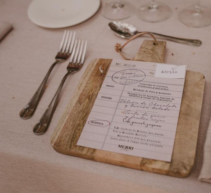 Rustic Menu Board For Wedding