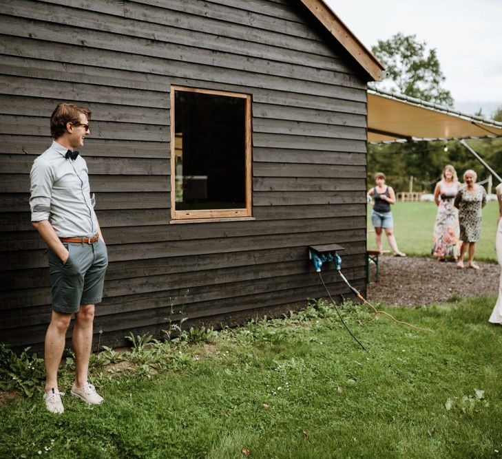 First Look At Festival Wedding On A Campsite In Holland With A Picnic Reception & Images From Green Antlers Photography