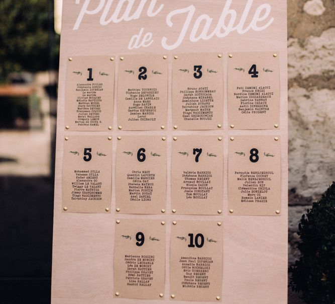 Wedding Table Plan // Rime Arodaky Bride For A Stylish Artistic & Bohemian French Wedding At La Dime De Giverny France With Images From Paris Wedding Photographer Juli Etta