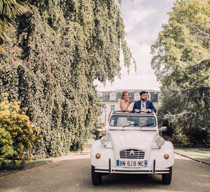 Vintage Citroen Wedding Car // Rime Arodaky Bride For A Stylish Artistic & Bohemian French Wedding At La Dime De Giverny France With Images From Paris Wedding Photographer Juli Etta