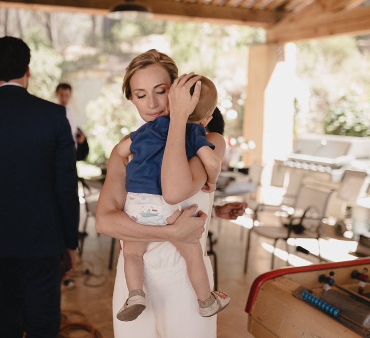 Bride in Nicolas Fafiotte Jumpsuit & Son | Sebastien Boudot Photography