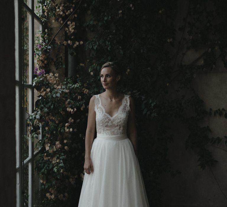 Bride in Nicolas Fafiotte Wedding Dress | Sebastien Boudot Photography