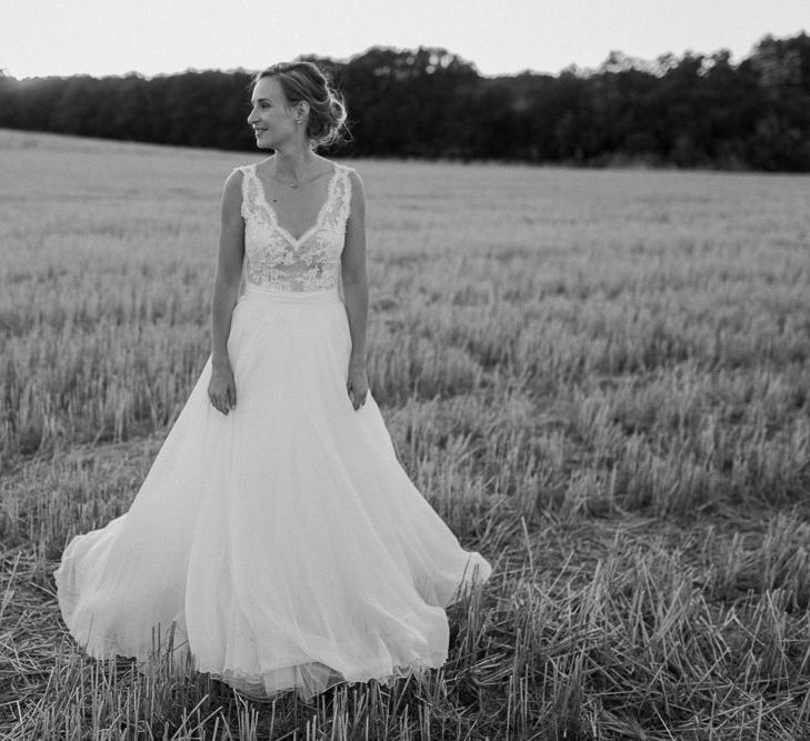 Bride in Nicolas Fafiotte Wedding Dress | Sebastien Boudot Photography