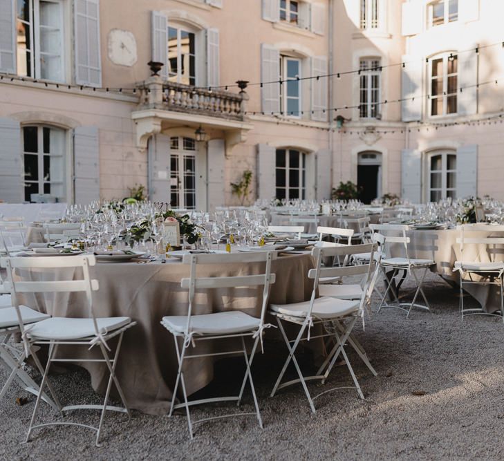 Pink & White Outdoor Reception at Château Alpheran Provence | Sebastien Boudot Photography