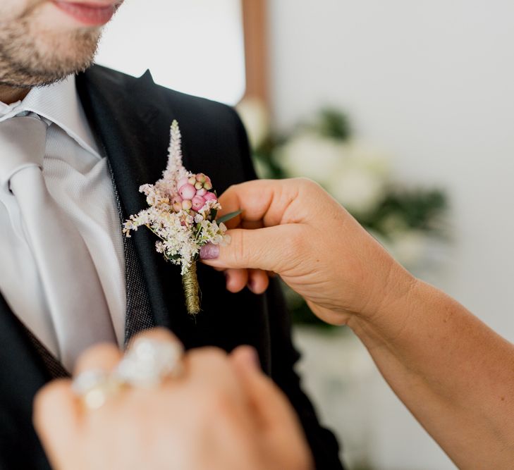 Rustic Wedding In Italy With Dried Flower Bouquets & Flower Crowns And Bride In High Necked Lace Gown With Images From Andrea Calvano