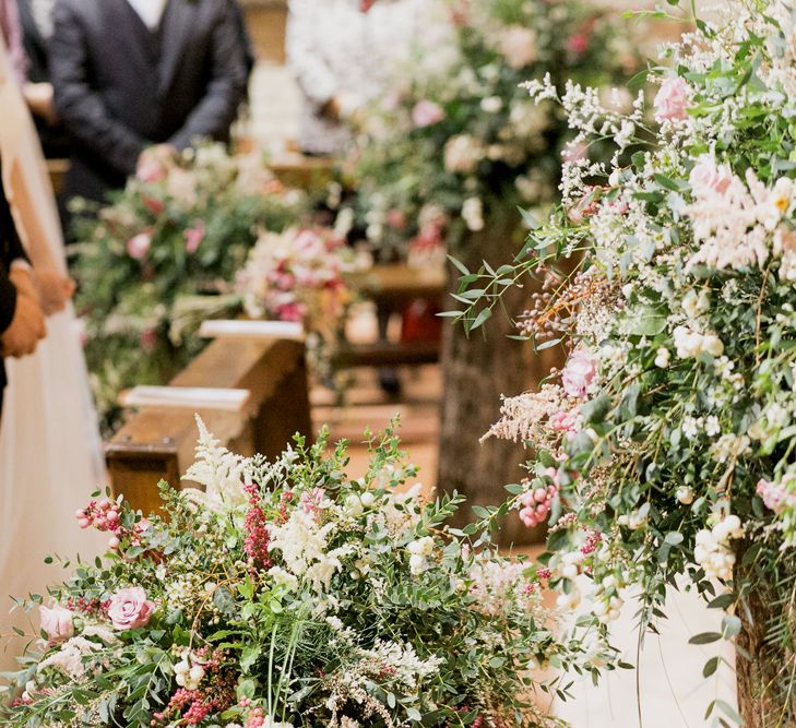 Rustic Wedding In Italy With Dried Flower Bouquets & Flower Crowns And Bride In High Necked Lace Gown With Images From Andrea Calvano