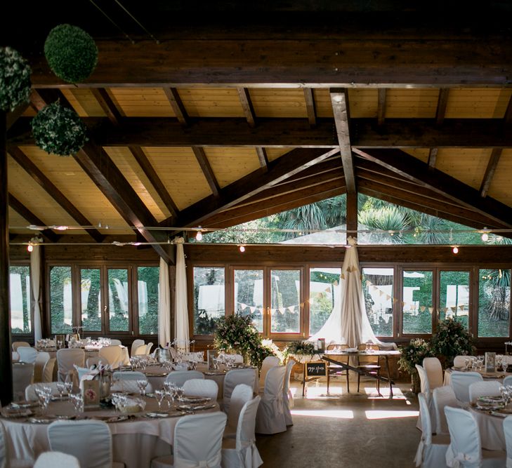 Rustic Wedding In Italy With Dried Flower Bouquets & Flower Crowns And Bride In High Necked Lace Gown With Images From Andrea Calvano