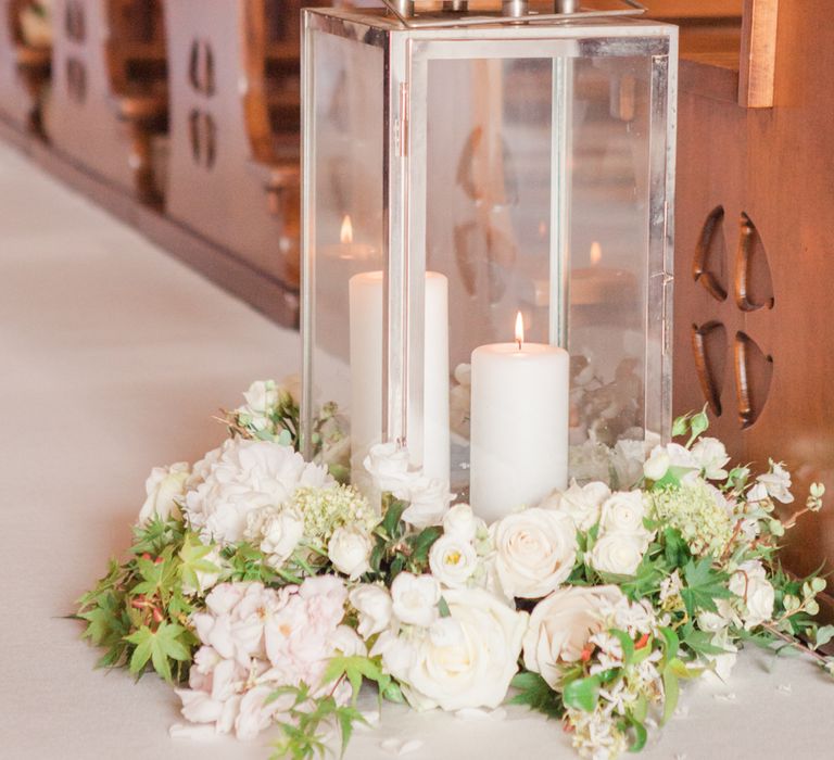 Aisle Decor White Wedding Flowers With Candles