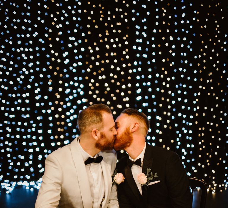 Groom & Groom in Tuxedos at Wedding Ceremony at The Epstein Theatre Liverpool