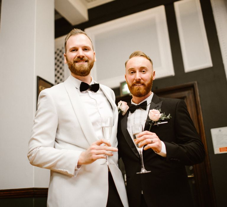 Groom & Groom in Tuxedos at Wedding Ceremony at The Epstein Theatre Liverpool