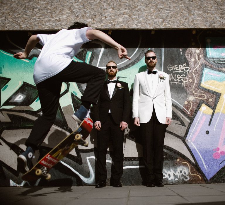 Groom & Groom in Tuxedos