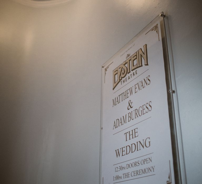 The Epstein Theatre Liverpool Wedding Sign