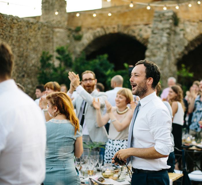 Tropical Inspired Wedding Decor For An Outdoor Wedding Reception In Spain