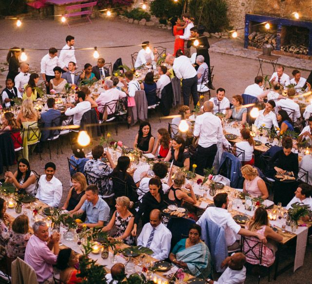 Tropical Inspired Wedding Decor For An Outdoor Wedding Reception In Spain