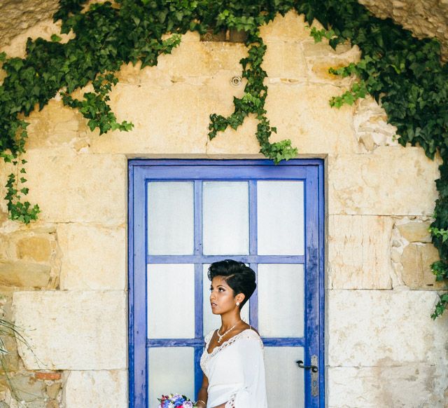 Bride In White & Gold Sari