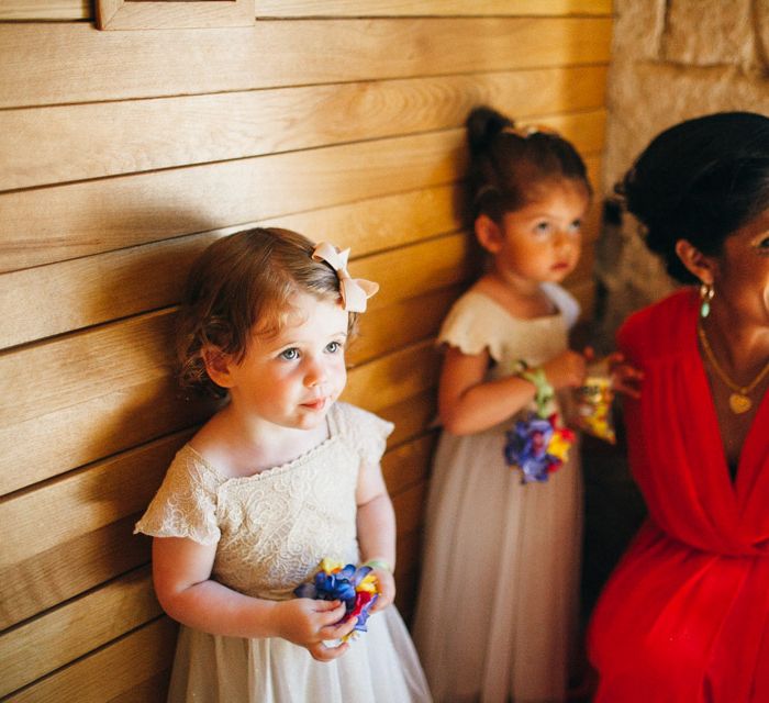 Flower Girls In White Dresses