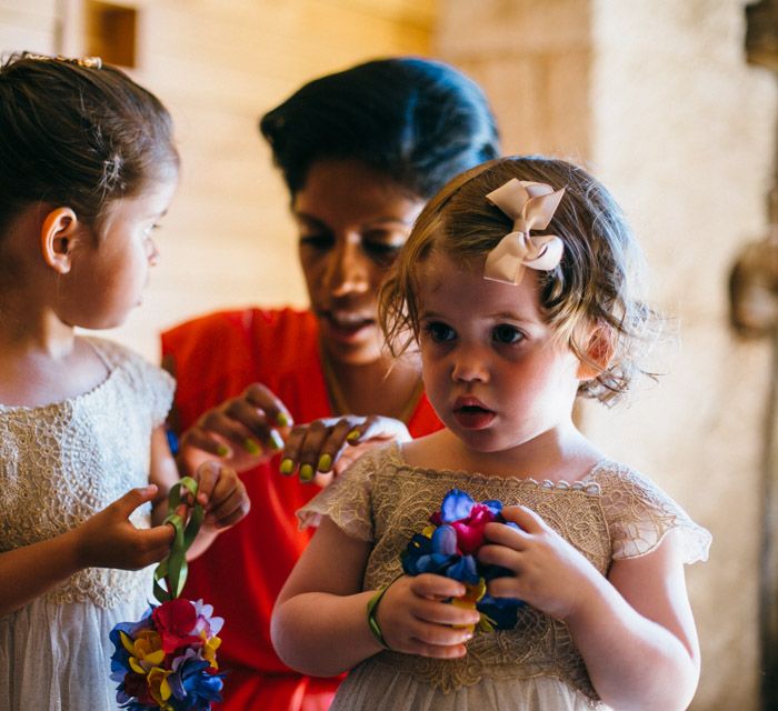 Flower Girls In White Dresses