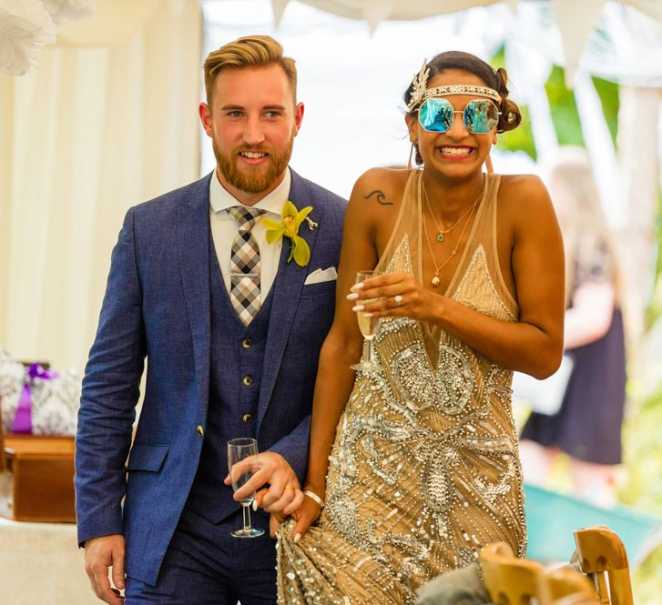 Bride in Sequinned Dress