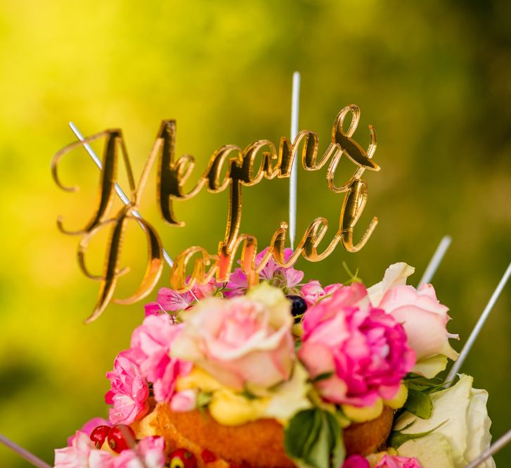 Wedding Cake With Fresh Flowers