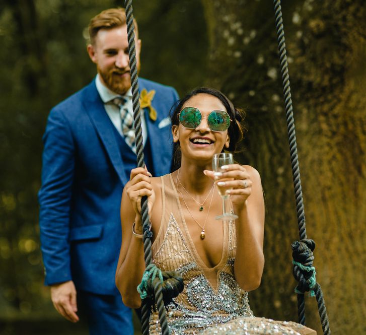 Bride in Sequinned Dress