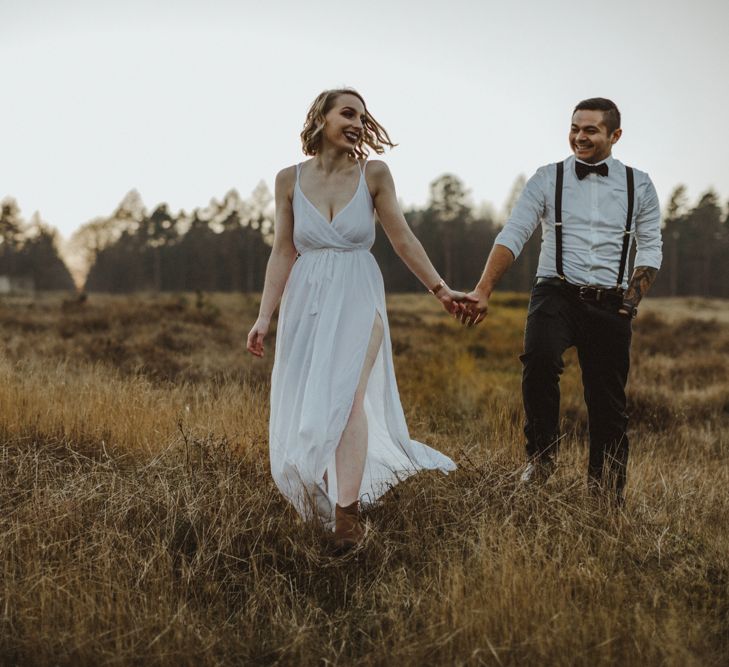 Golden Hour Engagement Pre Wedding Shoot At Thetford Forest Norfolk Suffolk With Stylish Couple And Images From Gione Da Silva