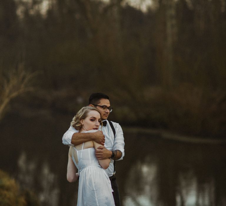 Golden Hour Engagement Pre Wedding Shoot At Thetford Forest Norfolk Suffolk With Stylish Couple And Images From Gione Da Silva