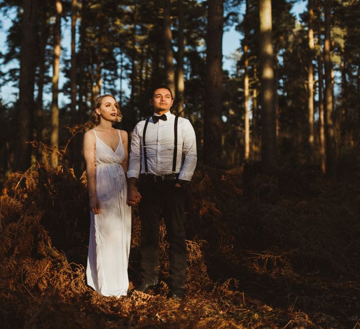 Golden Hour Engagement Pre Wedding Shoot At Thetford Forest Norfolk Suffolk With Stylish Couple And Images From Gione Da Silva