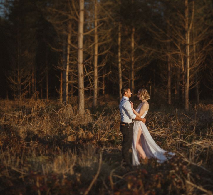 Golden Hour Engagement Pre Wedding Shoot At Thetford Forest Norfolk Suffolk With Stylish Couple And Images From Gione Da Silva