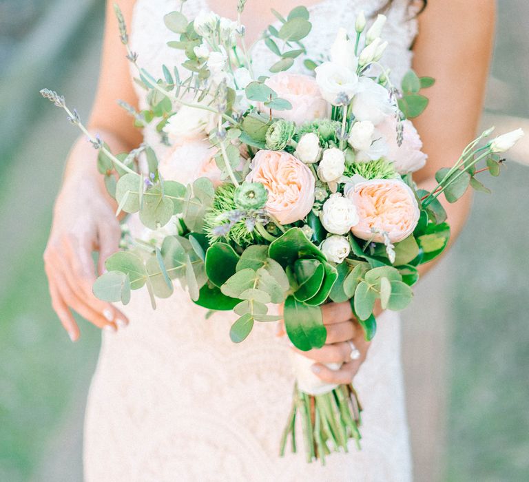 Wedding Bouquet With Pink Roses