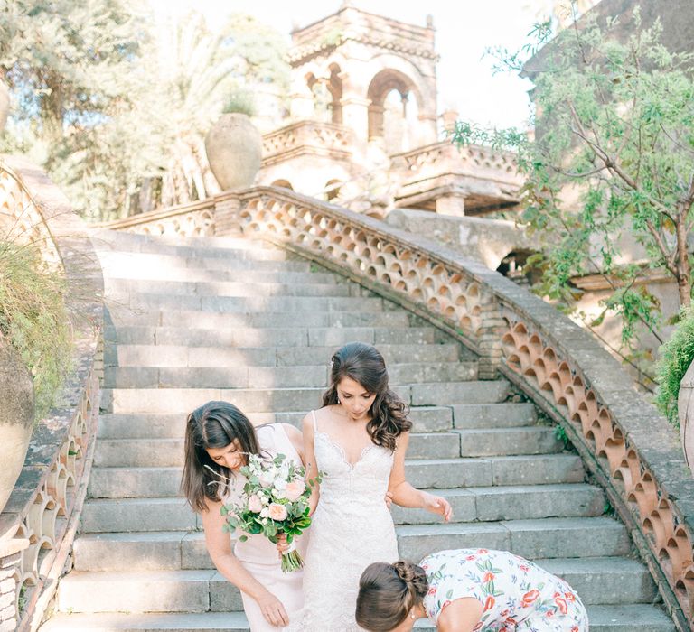 Sicily Elopement Wedding With Bride In Wtoo By Watters And BHLDN Accessories With Images From Sarah Jane Ethan Photography