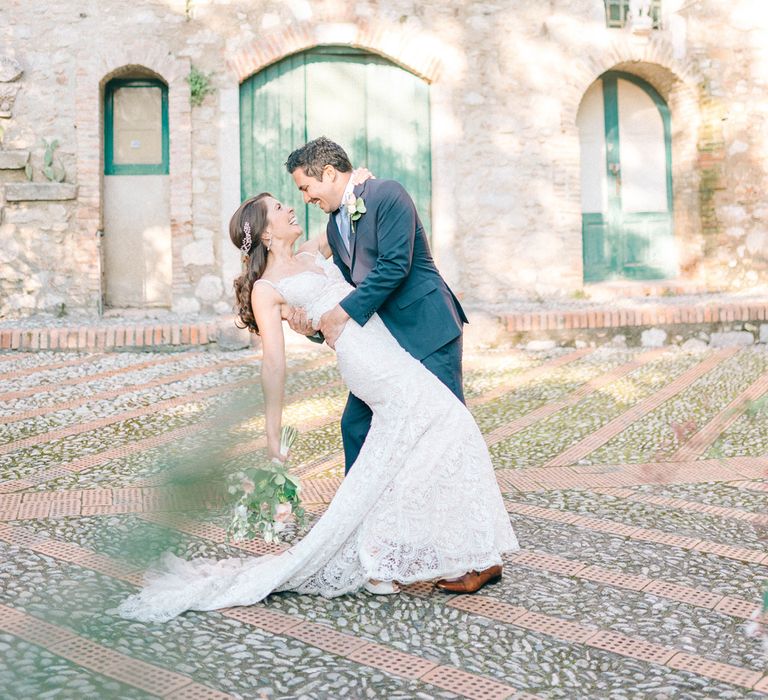 Sicily Elopement Wedding With Bride In Wtoo By Watters And BHLDN Accessories With Images From Sarah Jane Ethan Photography